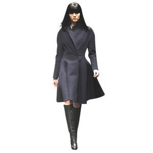 Lanvin by Alber Elbaz Blue A-line Wool Blend Coat US 8/FR 40 New with Tag